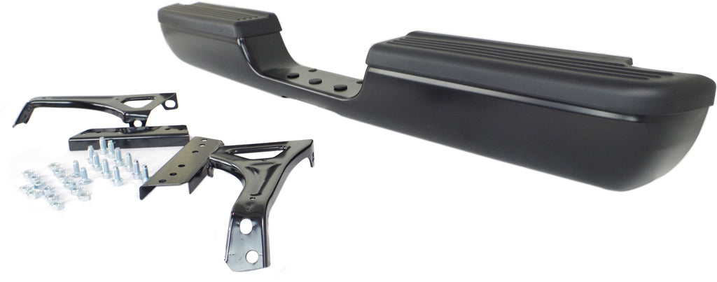 RAM 1500 94-01/2500/3500 94-02 STEP BUMPER, FACE BAR AND PAD, w/ Pad Provision, w/o Mounting Bracket, Powdercoated Black, Fleetside